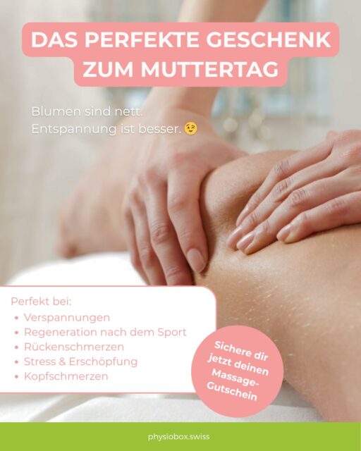 Kleiner Reminder am Sonntag 10. Mai ist bereits wieder Muttertag, und falls du  deinem Mami dieses Jahr etwas mehr Ruhe und Entspannung schenken möchtest… We got you. 😎

Hol dir jezt deinen Massage-Gutschein bei uns.

👉 Für weniger Spannung
👉 Für mehr Wohlbefinden
Das perfekte Geschenk zum Muttertag. 💚

📍 Reinach & Laufen

👉 Sichere dir jetzt deinen Gutschein direkt bei uns vor Ort – in Reinach oder Laufen.

#physiobox #muttertag #massage #reinachbl #gutschein
Massage | Gutschein | Muttertag | Entspannung | Wohlbefinden